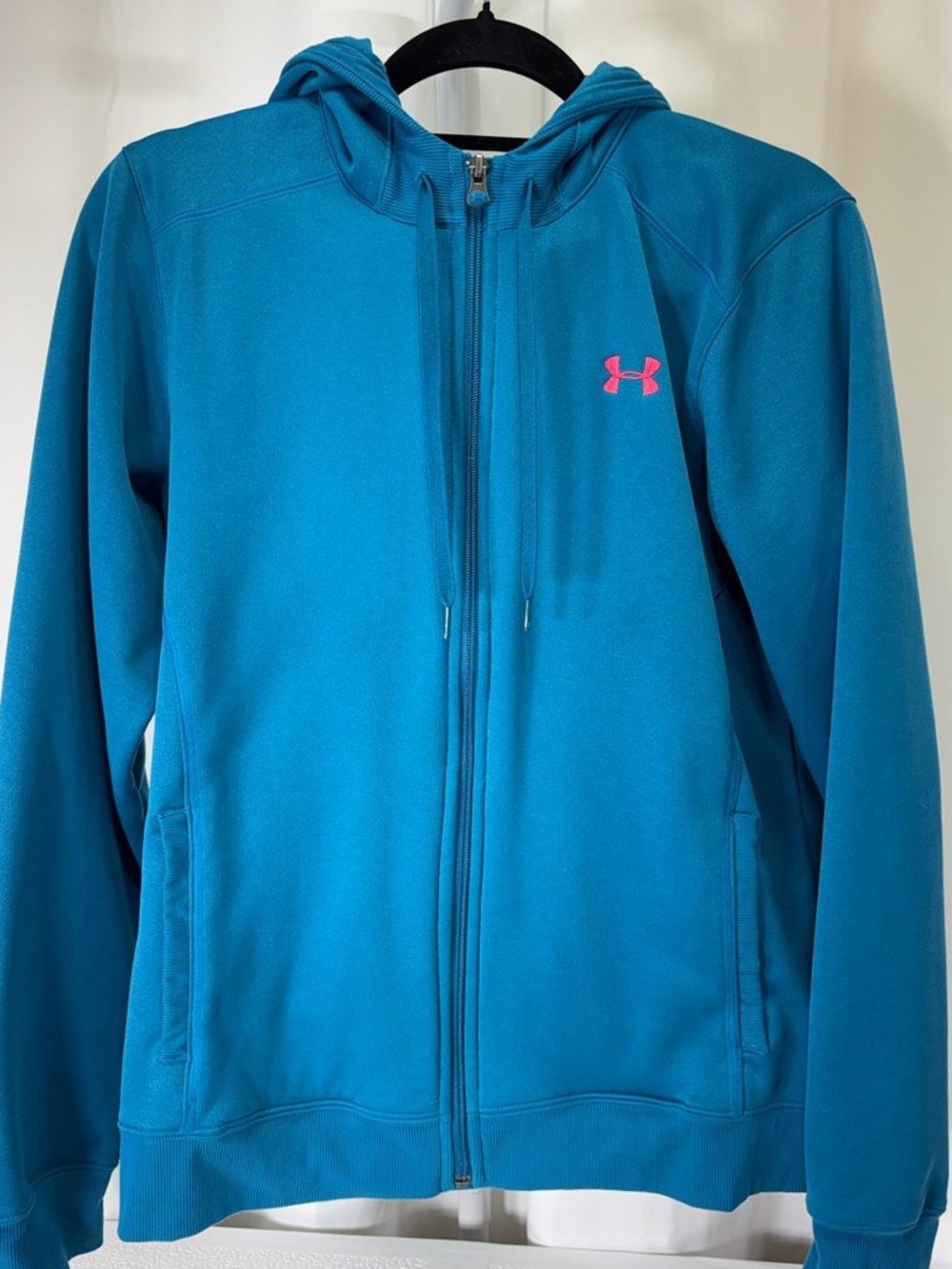 LG Teal Full-Zip Hooded Jacket with Pink Logo 2860